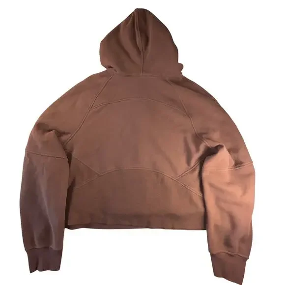 Lululemon Scuba Oversized Hoodie Women's XL/XXL Brown 1/2 Zip Cropped Active - Picture 2 of 13